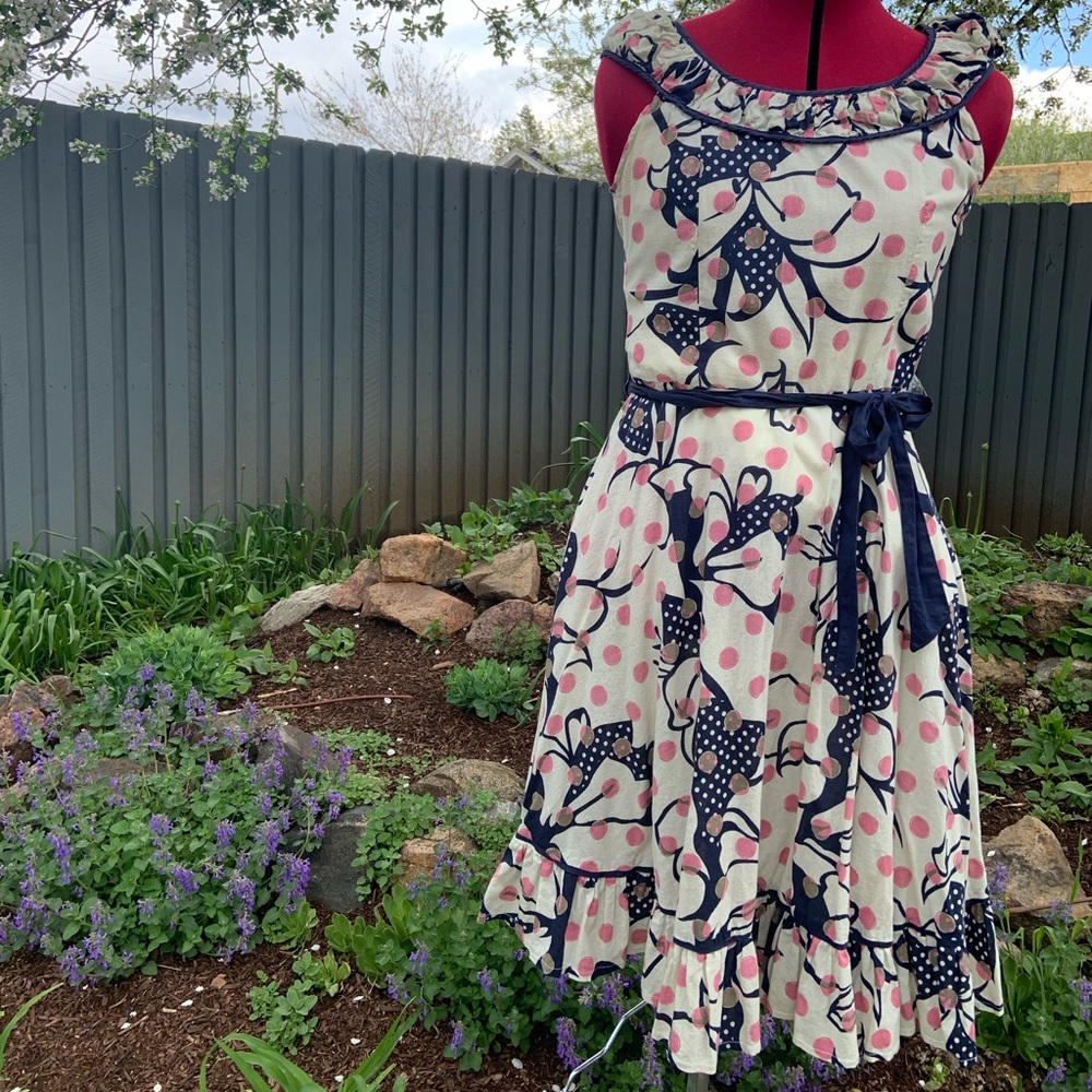 Vintage Polka Dot Ruffle Dress